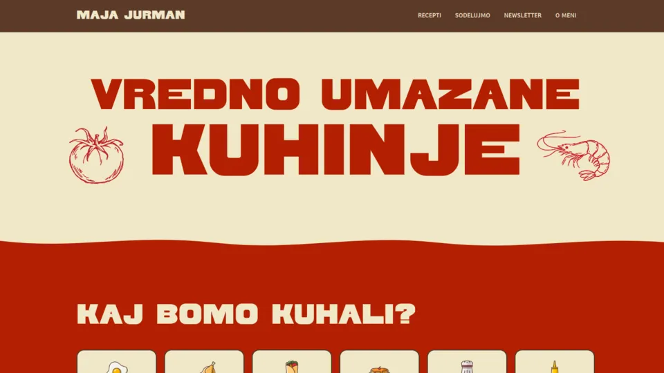 majakuha.si, domača stran bloga z recepti Maje Jurman